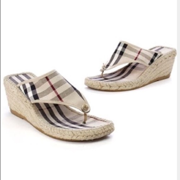 Burberry Shoes - BURBERRY CANDY NOVA CHECK ESPADRILLES WEDGES